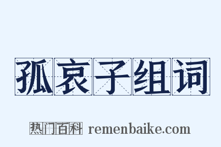 孤哀子组词是什么意思的图片
